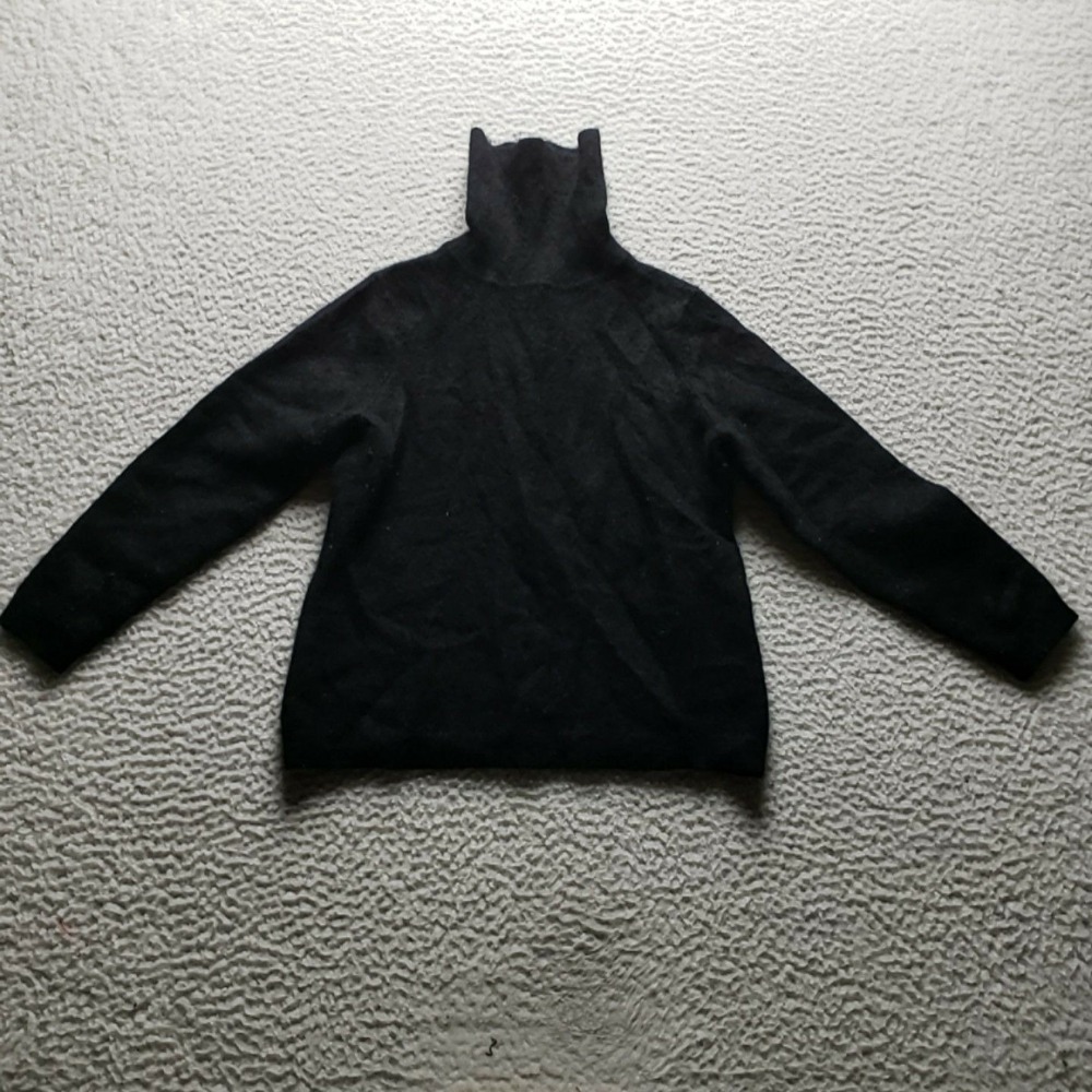 Charter Club Sweater Womens M Black Turtleneck Long Sleeve Cashmere Pullover